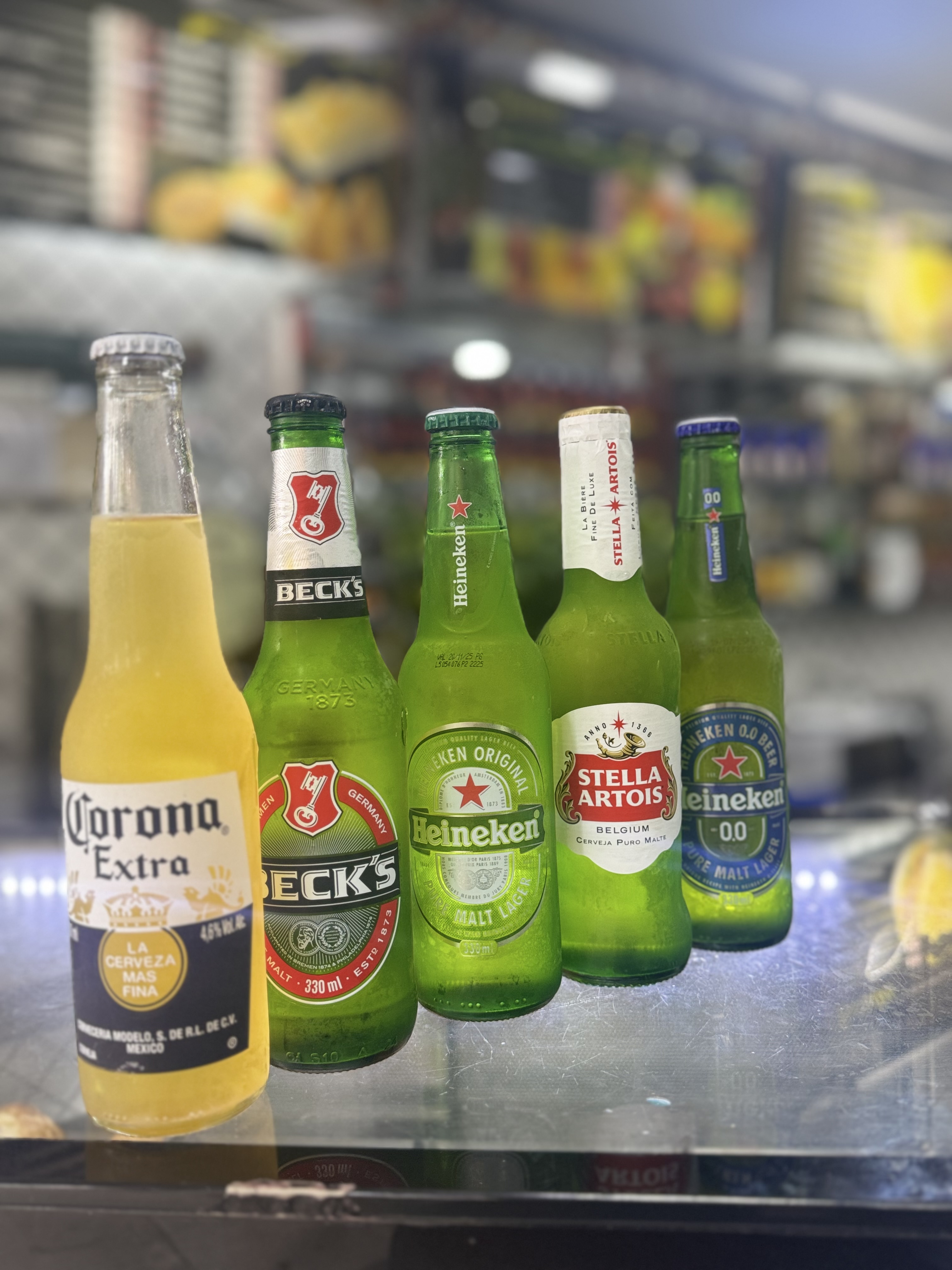 Heineken, beck’s, stella e  corona